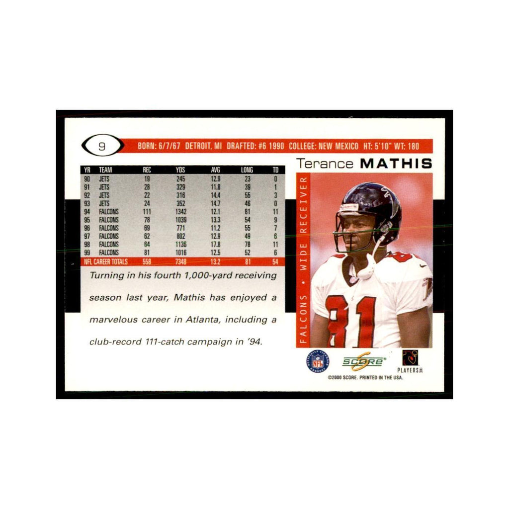 Terance Mathis 2000 Score #9 Football Cards Football Card NM