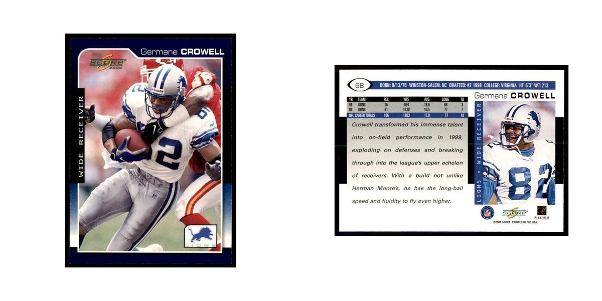 Germane Crowell 2000 Score #68 Football Cards Football Card NM