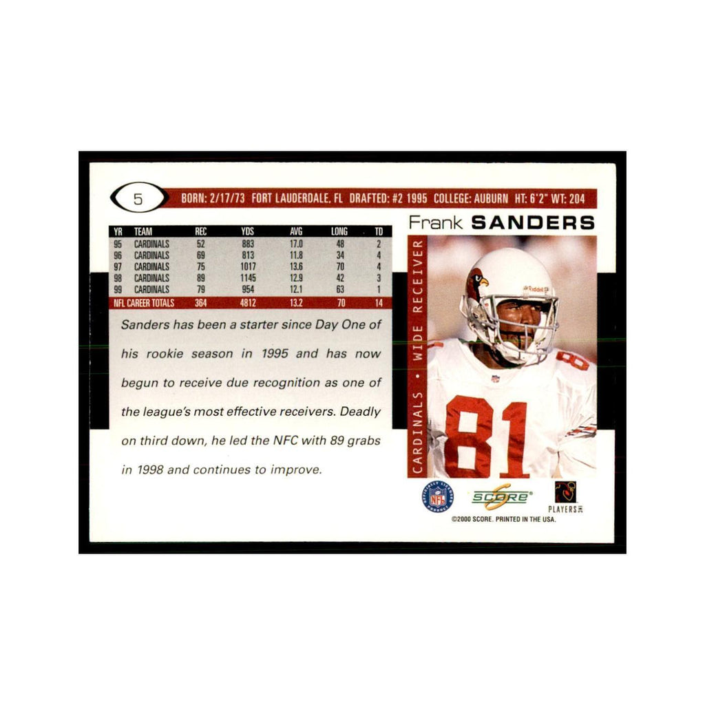 Frank Sanders 2000 Score #5 Football Cards Football Card NM