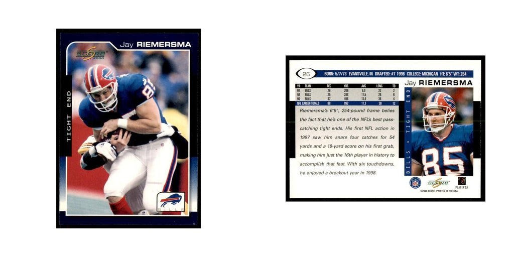 Jay Riemersma 2000 Score #26 Football Cards Football Card NM