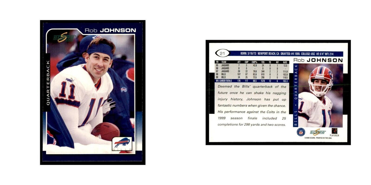 Rob Johnson 2000 Score #21 Football Cards Football Card NM