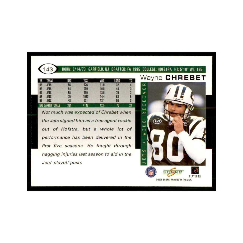 Wayne Chrebet 2000 Score #143 Football Cards Football Card NM
