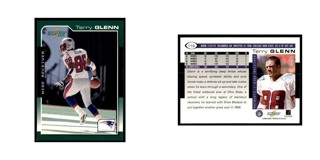 Terry Glenn 2000 Score #116 Football Cards Football Card NM