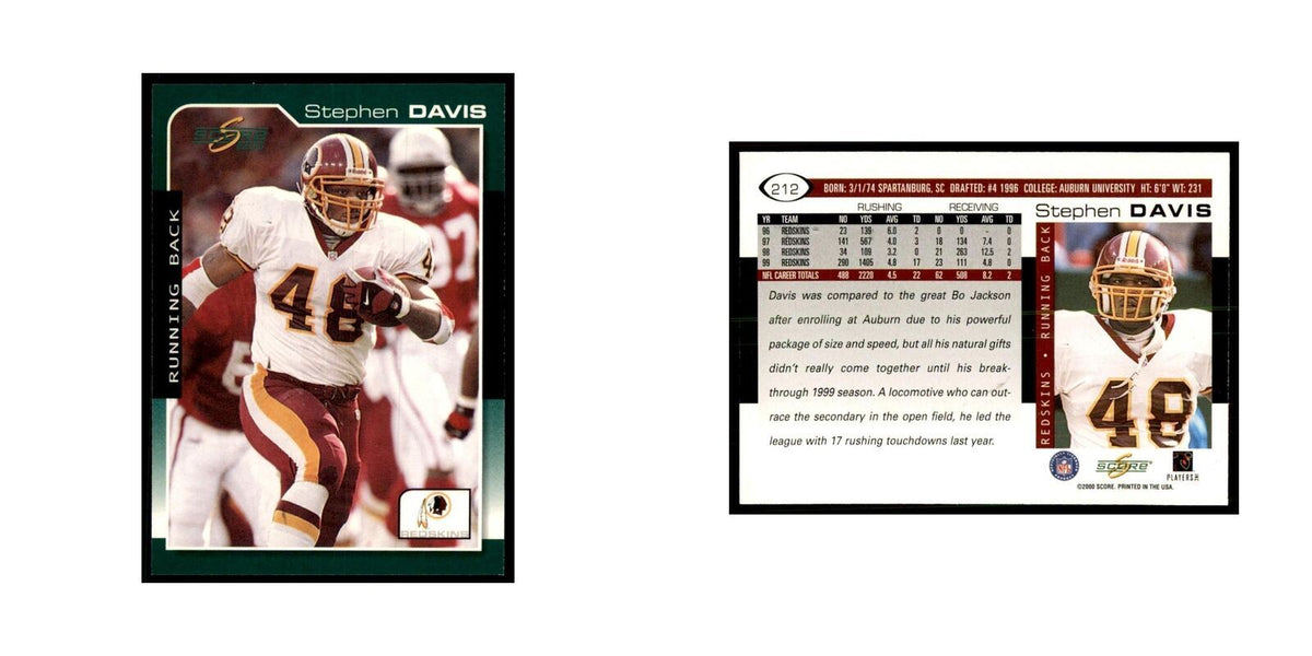 Stephen Davis 2000 Score #212 Football Cards Football Card NM