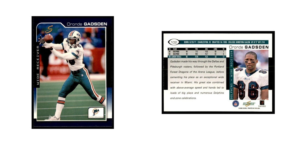 Oronde Gadsden 2000 Score #102 Football Card NM