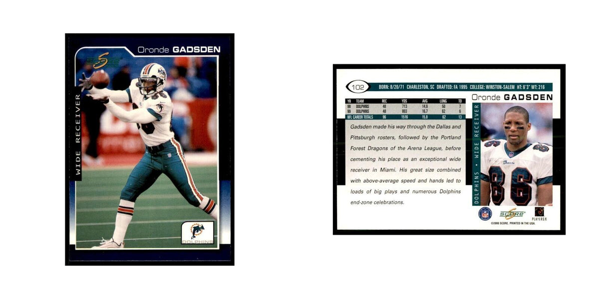 Oronde Gadsden 2000 Score #102 Football Card NM