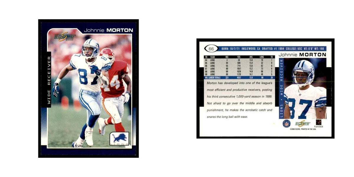 Johnnie Morton 2000 Score #66 Football Cards Football Card NM