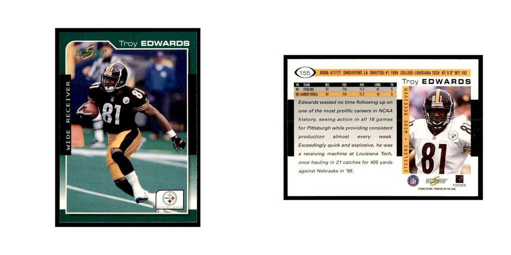 Troy Edwards 2000 Score #155 Football Cards Football Card NM