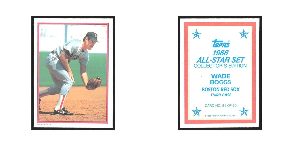 Wade Boggs 1988 Topps All Stars #51 Boston Red Sox Baseball Card NM