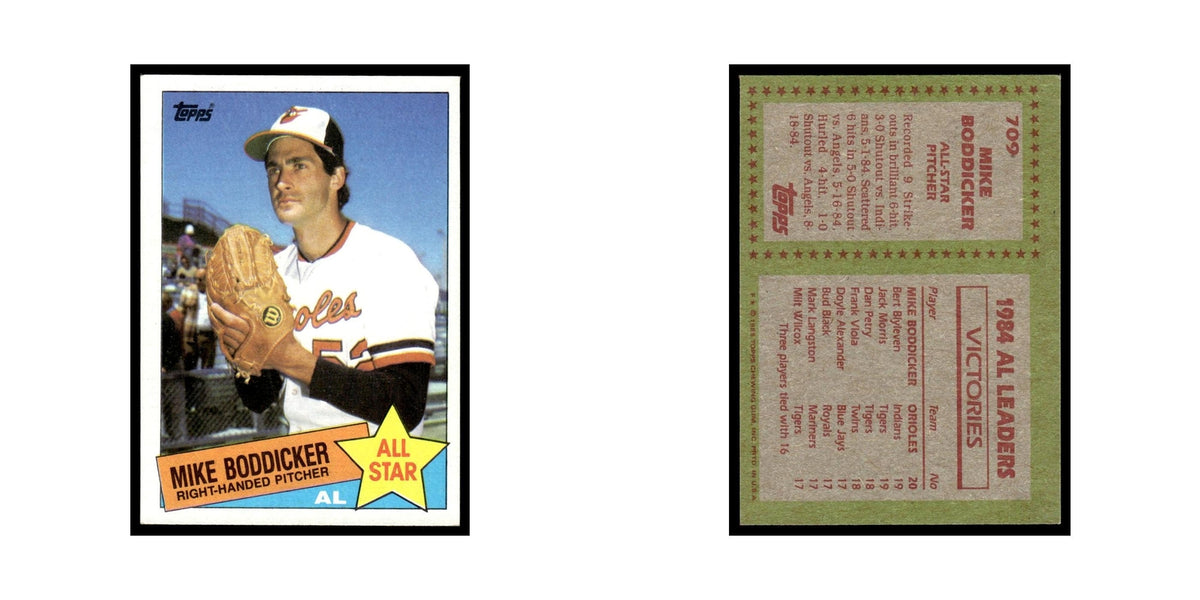 Mike Boddicker 1985 Topps #709 Baltimore Orioles Baseball Card EX