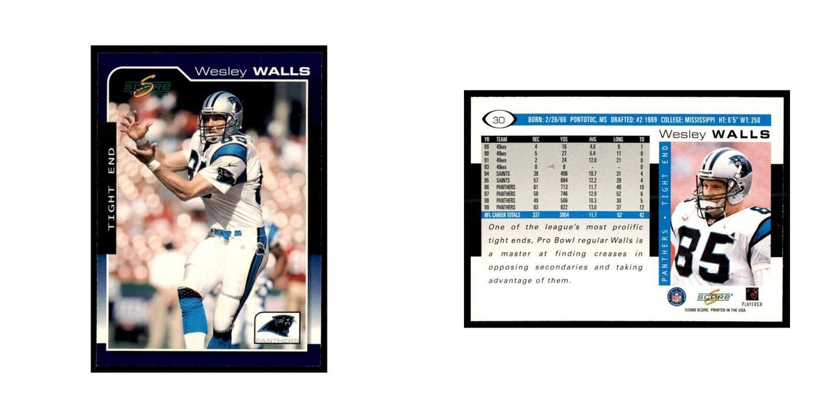 Wesley Walls 2000 Score #30 Football Cards Football Card NM