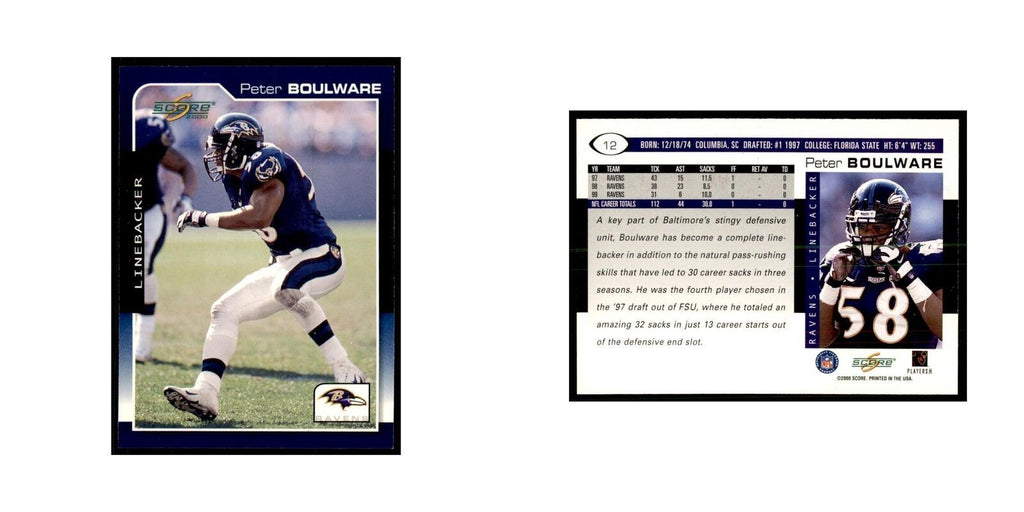 Peter Boulware 2000 Score #12 Football Cards Football Card NM