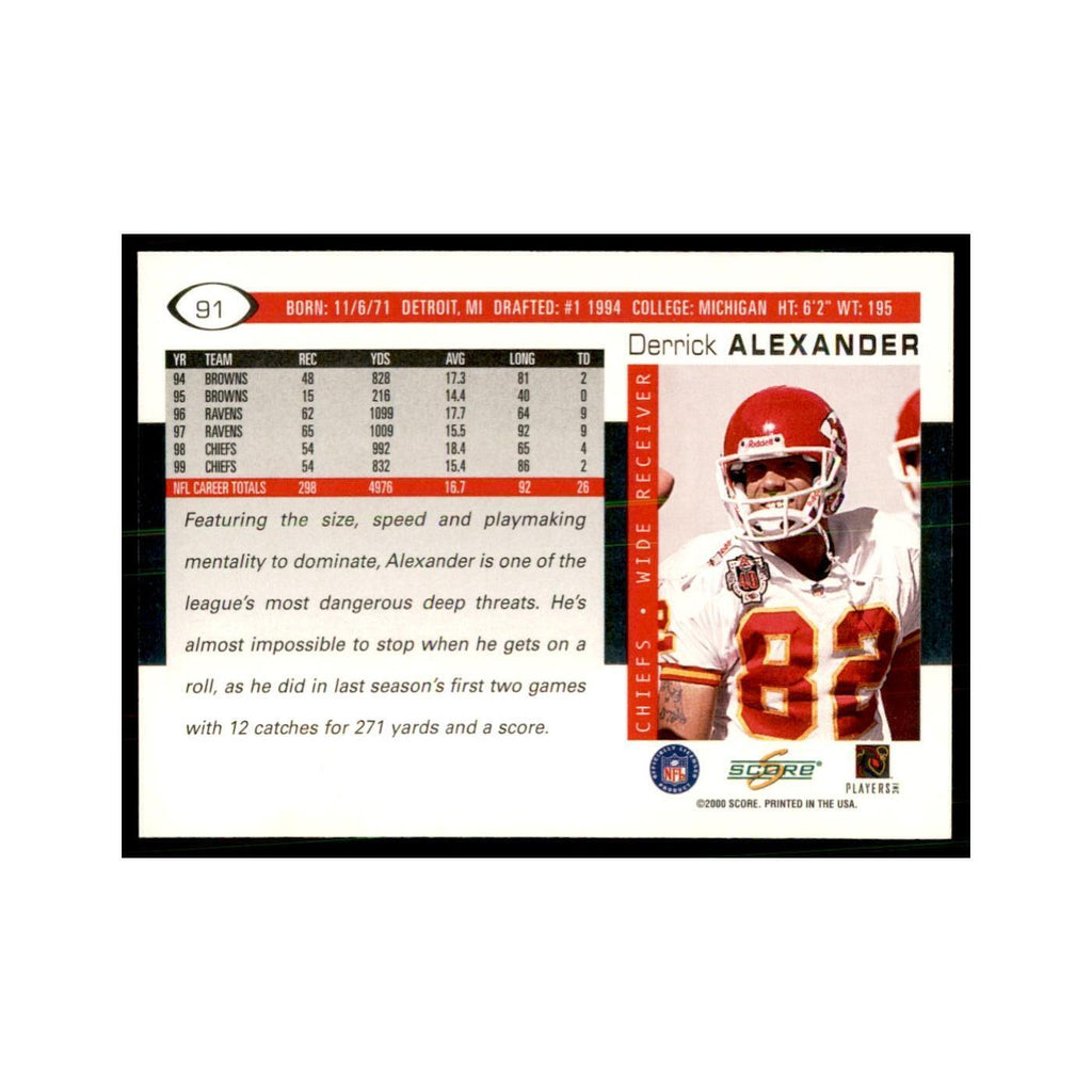 Derrick Alexander 2000 Score #91 Football Cards Football Card NM