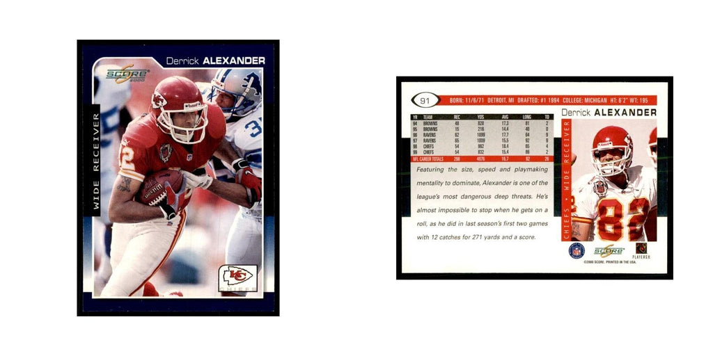 Derrick Alexander 2000 Score #91 Football Cards Football Card NM