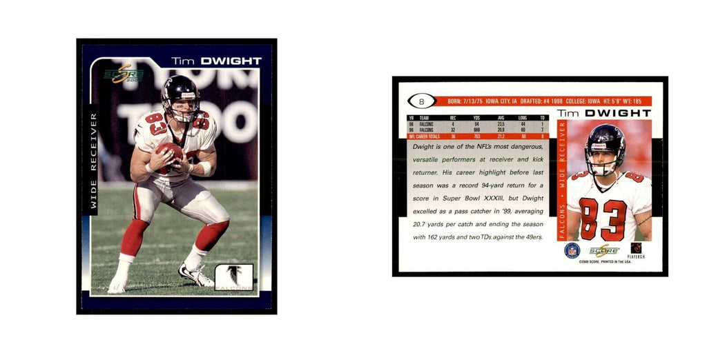 Tim Dwight 2000 Score #8 Football Cards Football Card NM