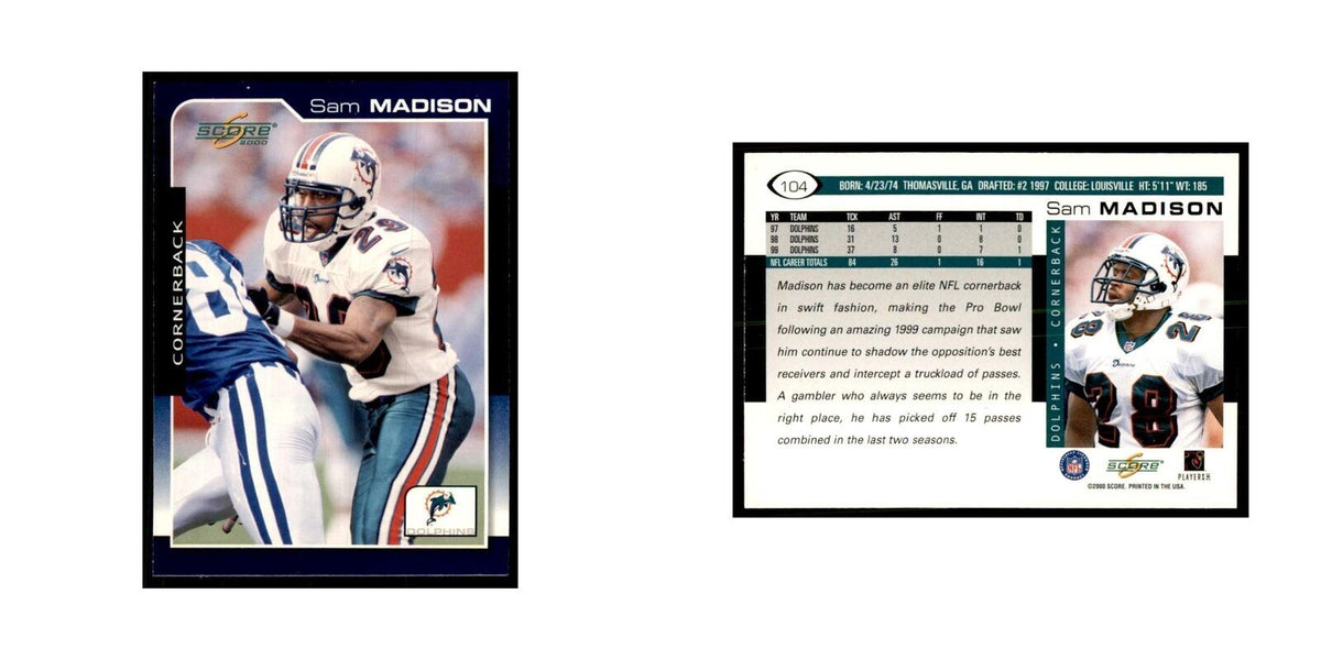 Sam Madison 2000 Score #104 Football Cards Football Card NM