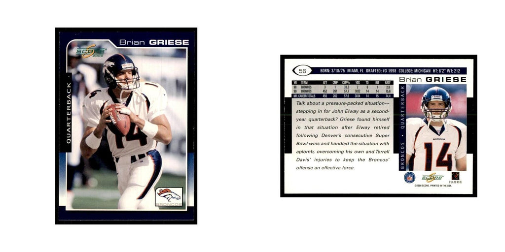 Brian Griese 2000 Score #56 Football Cards Football Card NM