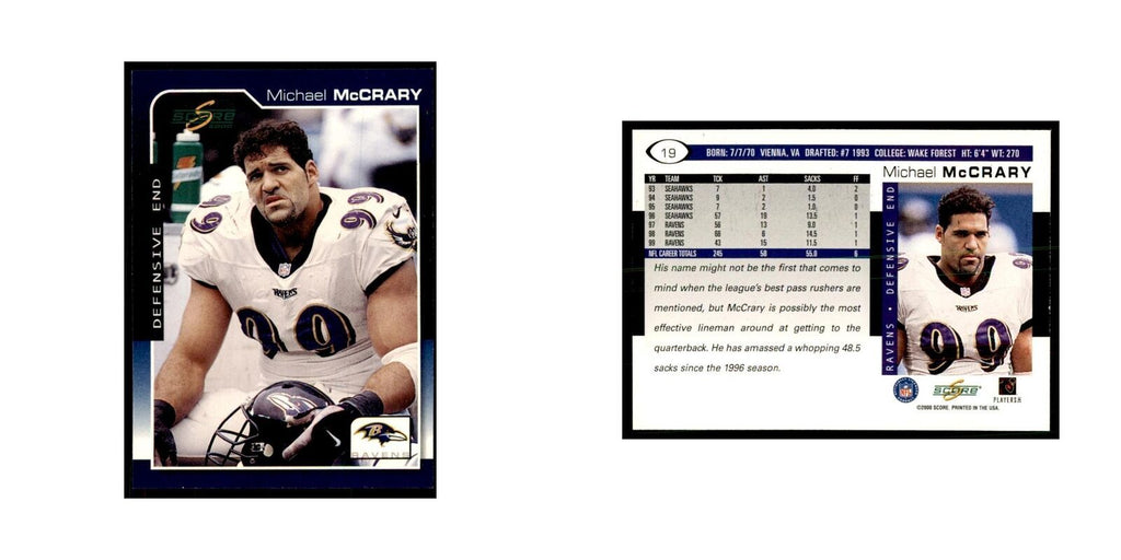 Michael McCrary 2000 Score #19 Football Cards Football Card NM