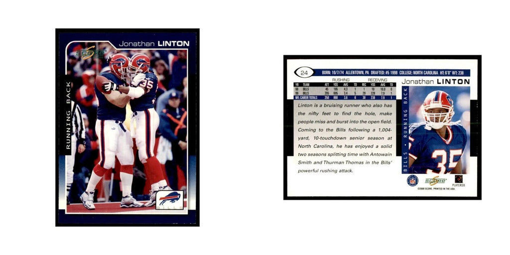 Jonathan Linton 2000 Score #24 Football Cards Football Card NM