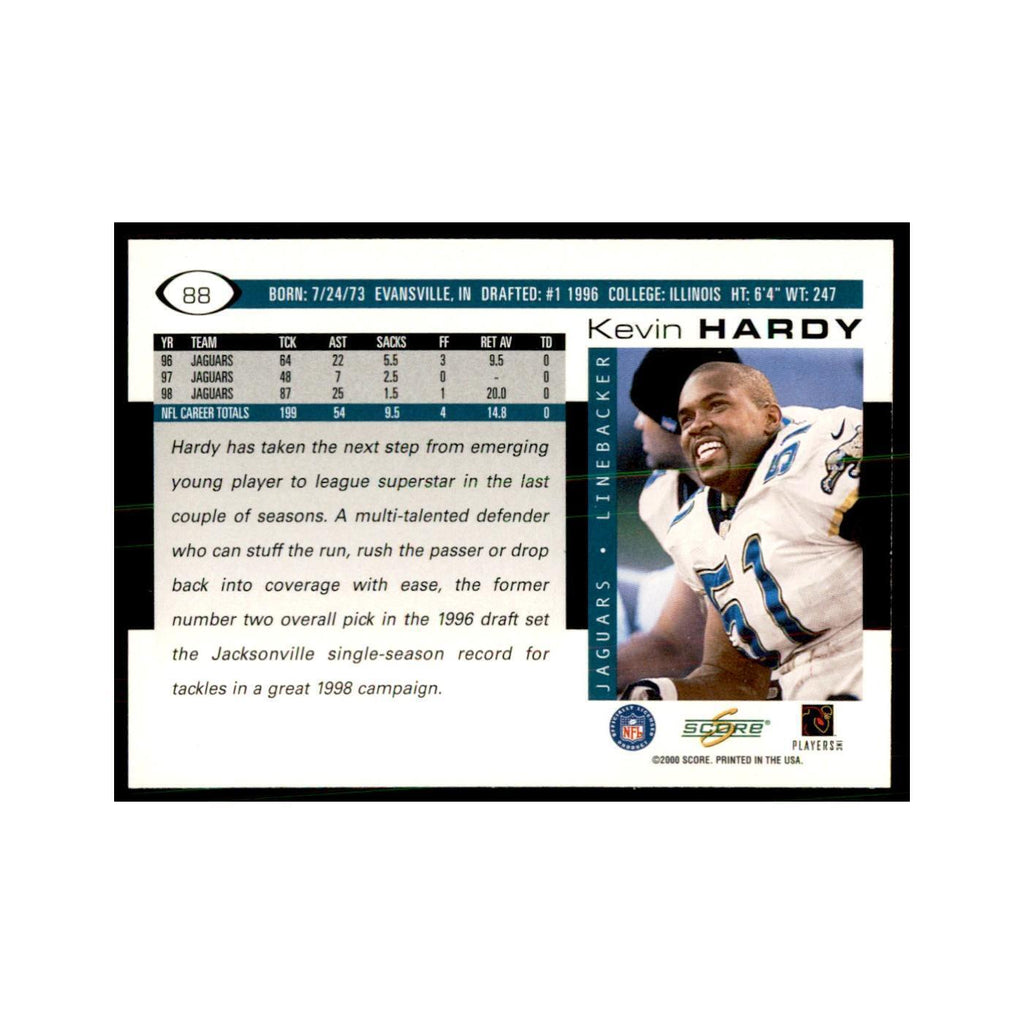 Kevin Hardy 2000 Score #88 Football Cards Football Card NM