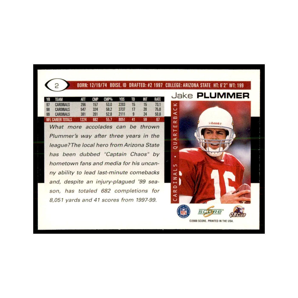 Jake Plummer 2000 Score #2 Football Cards Football Card NM