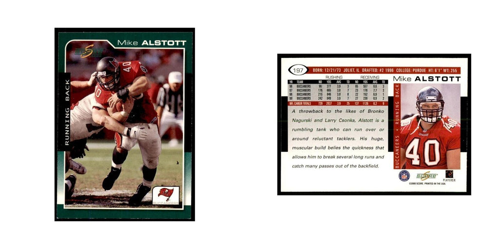 Mike Alstott 2000 Score #197 Football Cards Football Card NM
