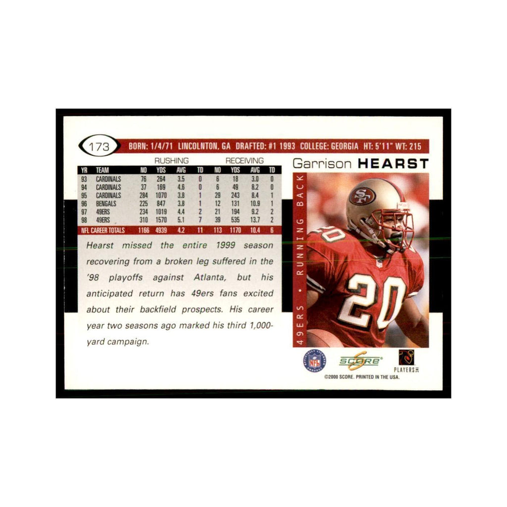Garrison Hearst 2000 Score #173 Football Card NM