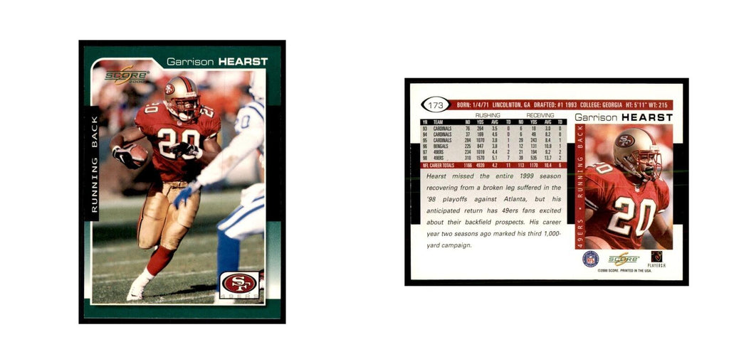 Garrison Hearst 2000 Score #173 Football Card NM