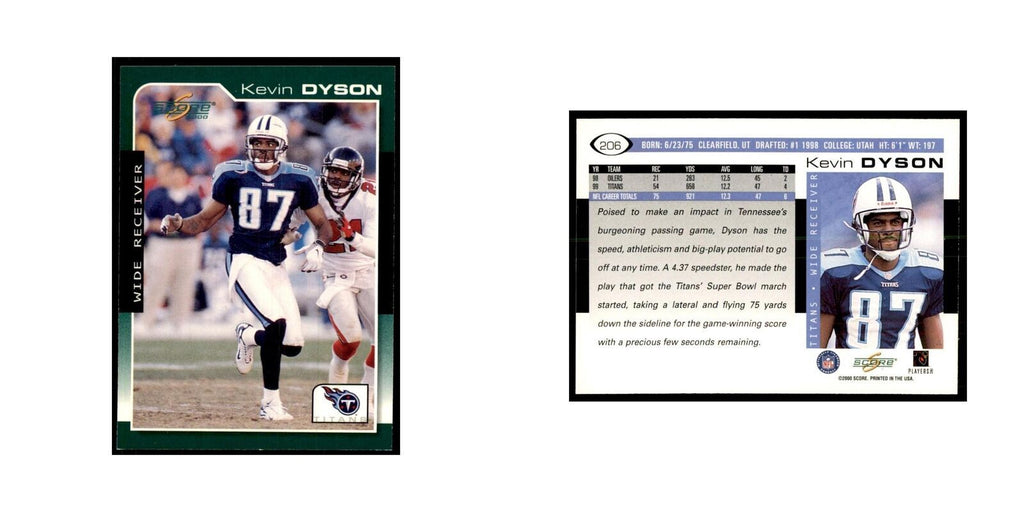 Kevin Dyson 2000 Score #206 Football Cards Football Card NM