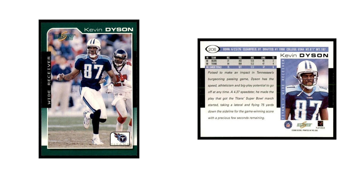 Kevin Dyson 2000 Score #206 Football Cards Football Card NM