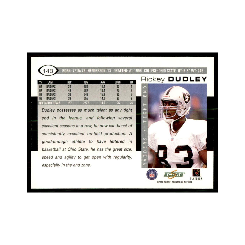 Rickey Dudley 2000 Score #148 Football Cards Football Card NM