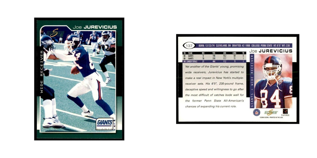 Joe Jurevicius 2000 Score #137 Football Cards Football Card NM