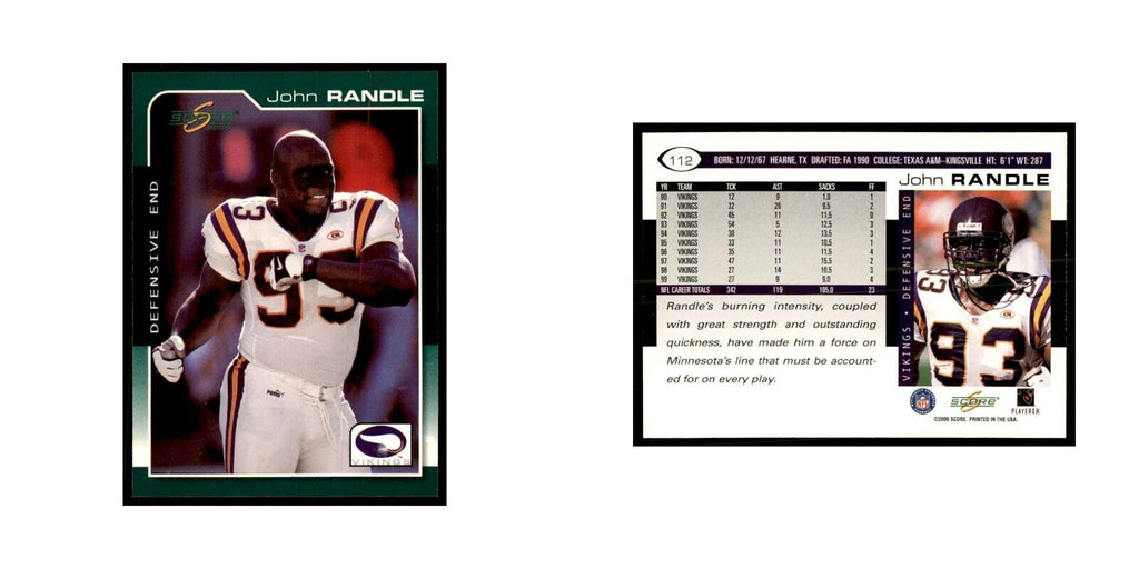 John Randle 2000 Score #112 Football Cards Football Card NM