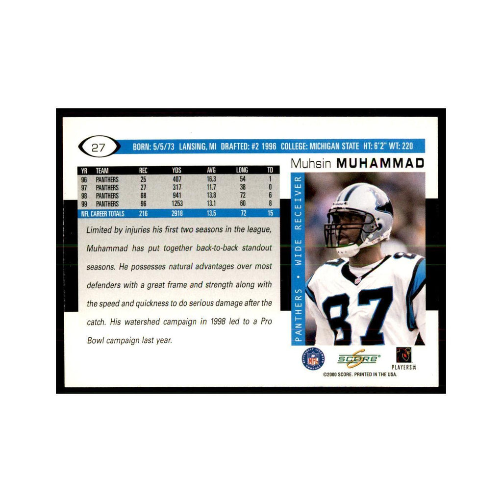 Muhsin Muhammad 2000 Score #27 Football Cards Football Card NM