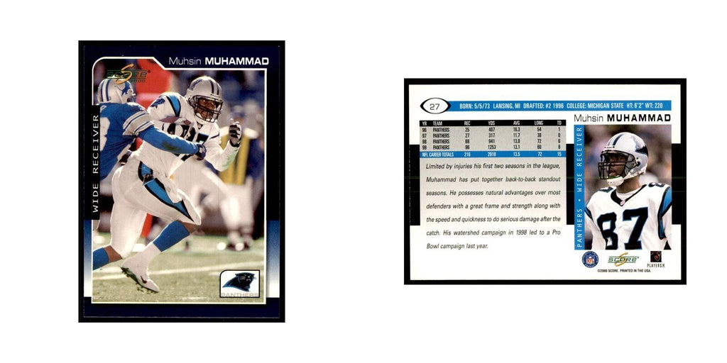 Muhsin Muhammad 2000 Score #27 Football Cards Football Card NM