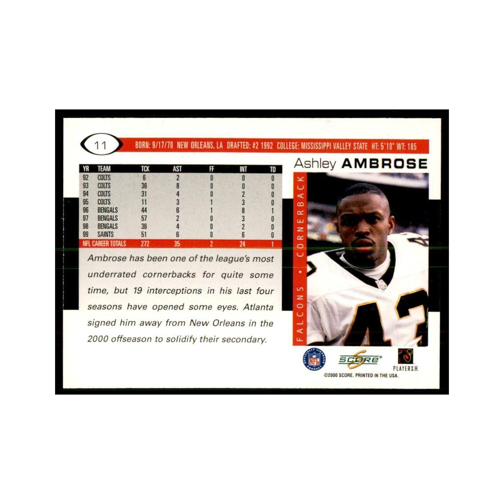 Ashley Ambrose 2000 Score #11 Football Cards Football Card NM