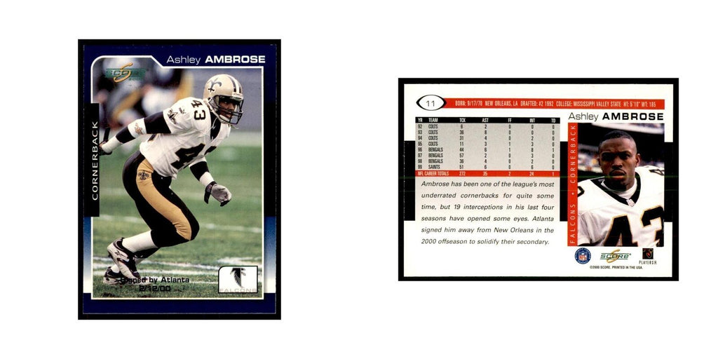 Ashley Ambrose 2000 Score #11 Football Cards Football Card NM