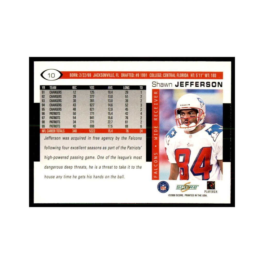 Shawn Jefferson 2000 Score #10 Football Cards Football Card NM