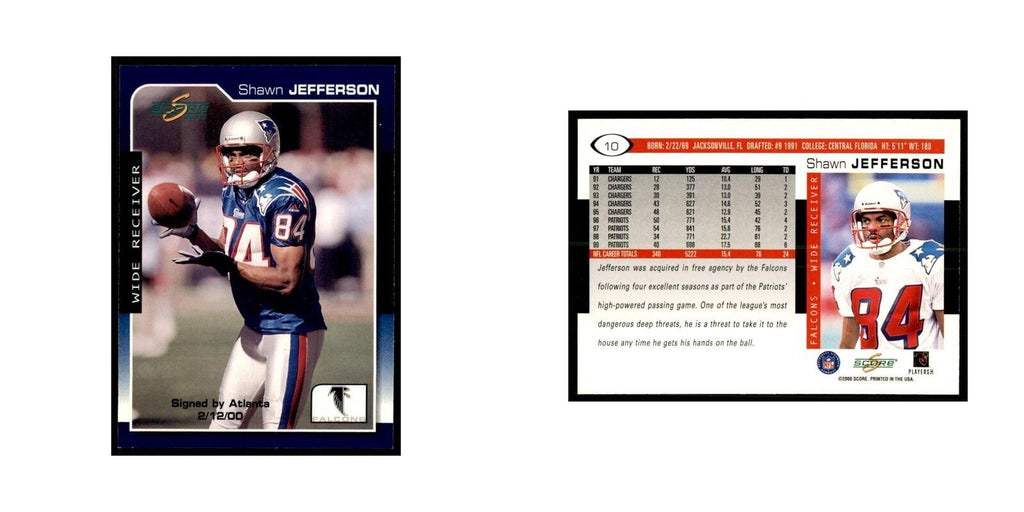 Shawn Jefferson 2000 Score #10 Football Cards Football Card NM