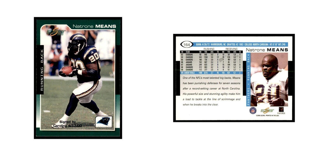 Natrone Means 2000 Score #164 Football Cards Football Card NM