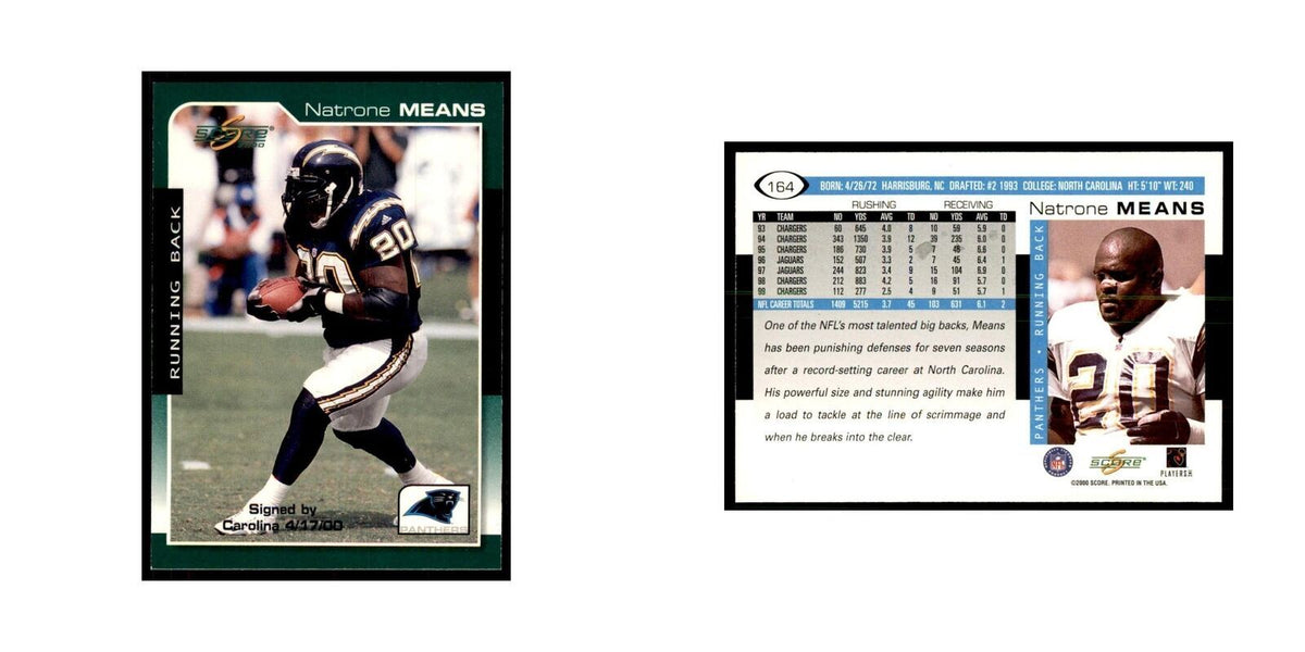 Natrone Means 2000 Score #164 Football Cards Football Card NM
