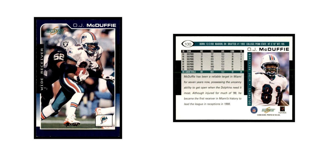 O.J. McDuffie 2000 Score #100 Football Cards Football Card NM