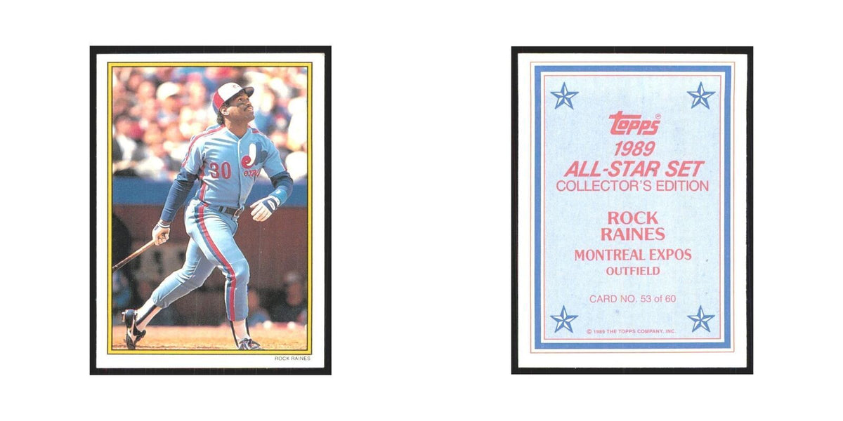 Rock Raines 1989 Topps All Stars #53 Montreal Expos Baseball Card NM