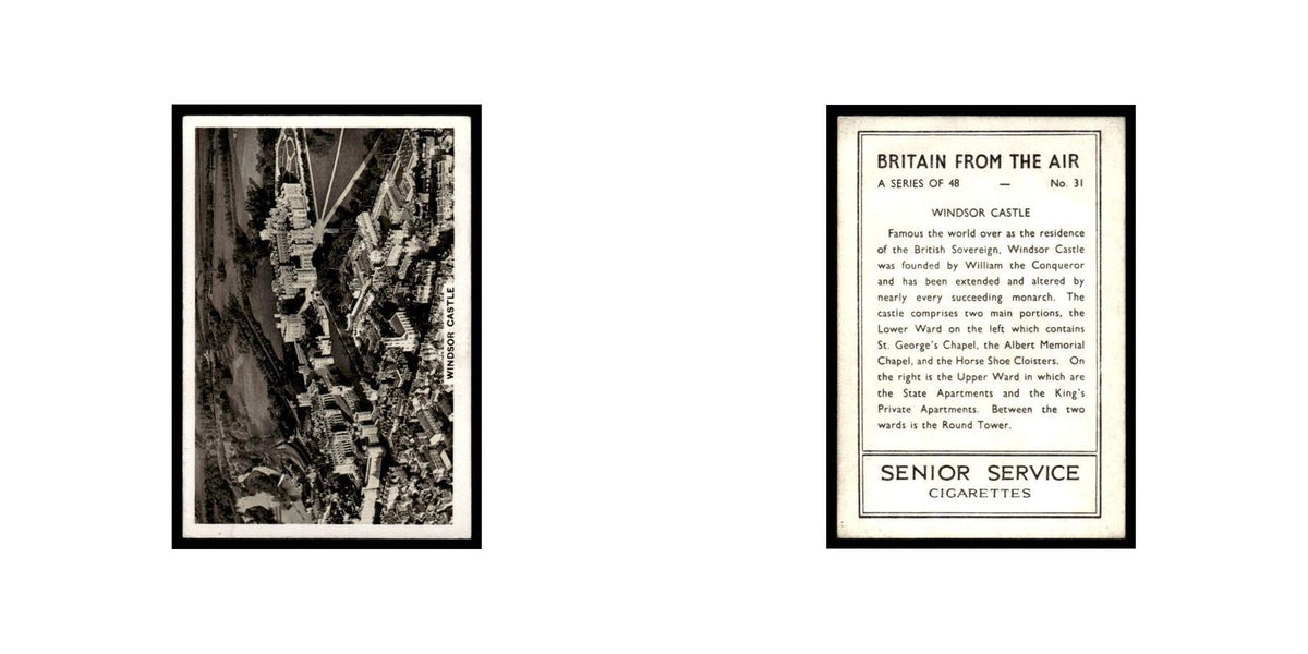 Windsor Castle 1939 Senior Service Britain From Air #31 Tobacco Card VG