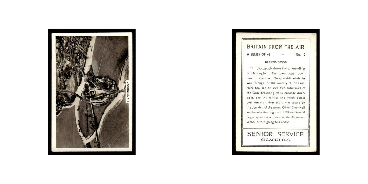 Huntingdon 1939 Senior Service Britain From Air #12 Tobacco Card VG