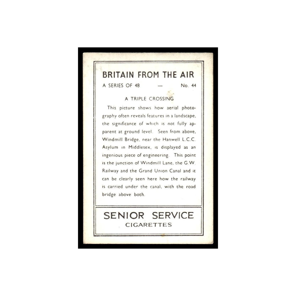 Triple Crossing 1939 Senior Service Britain From Air #44 Tobacco Card VG