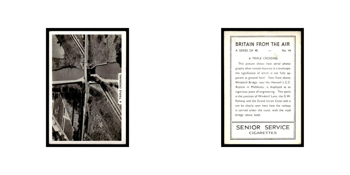 Triple Crossing 1939 Senior Service Britain From Air #44 Tobacco Card VG