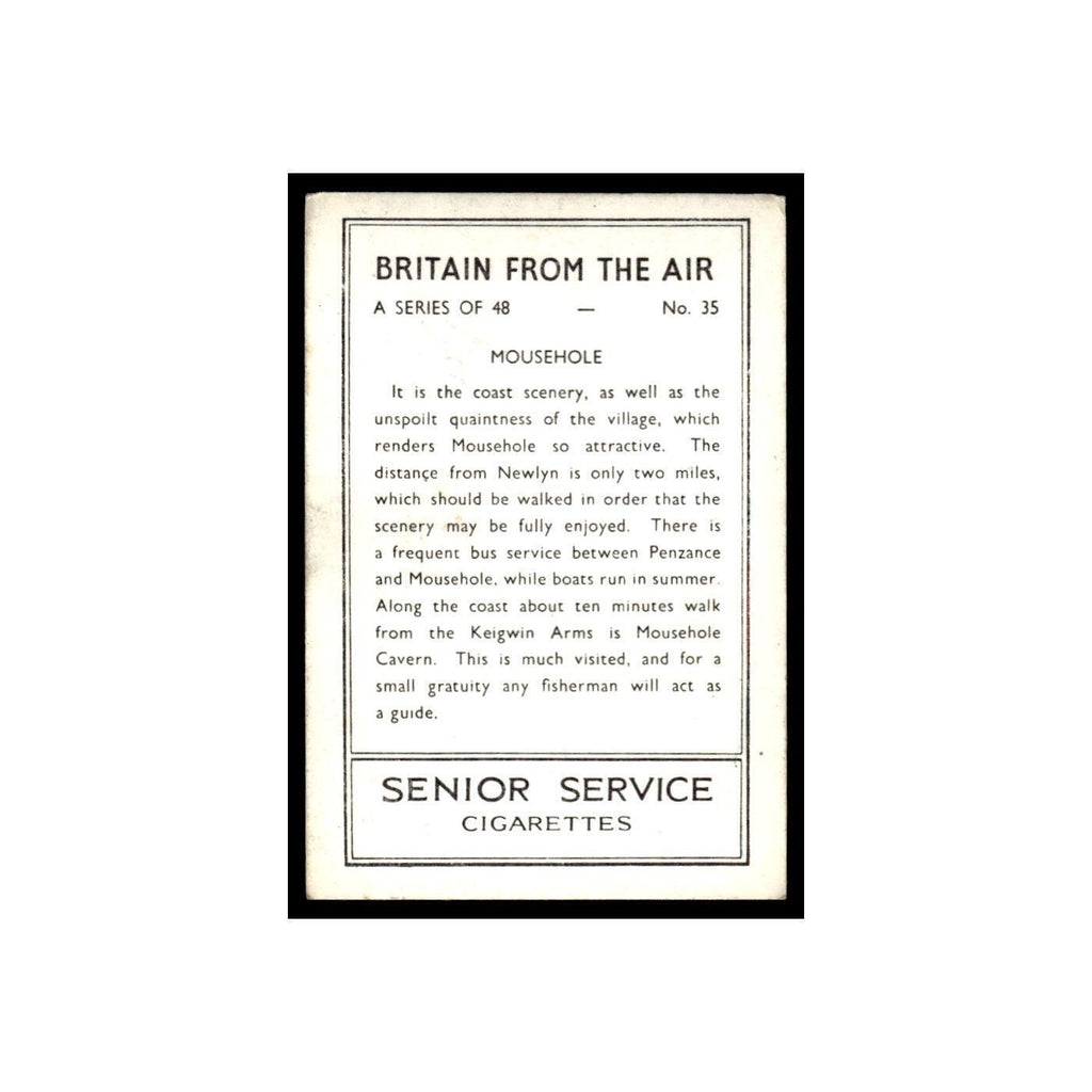 Mousehole 1939 Senior Service Britain From Air #35 Tobacco Card VG