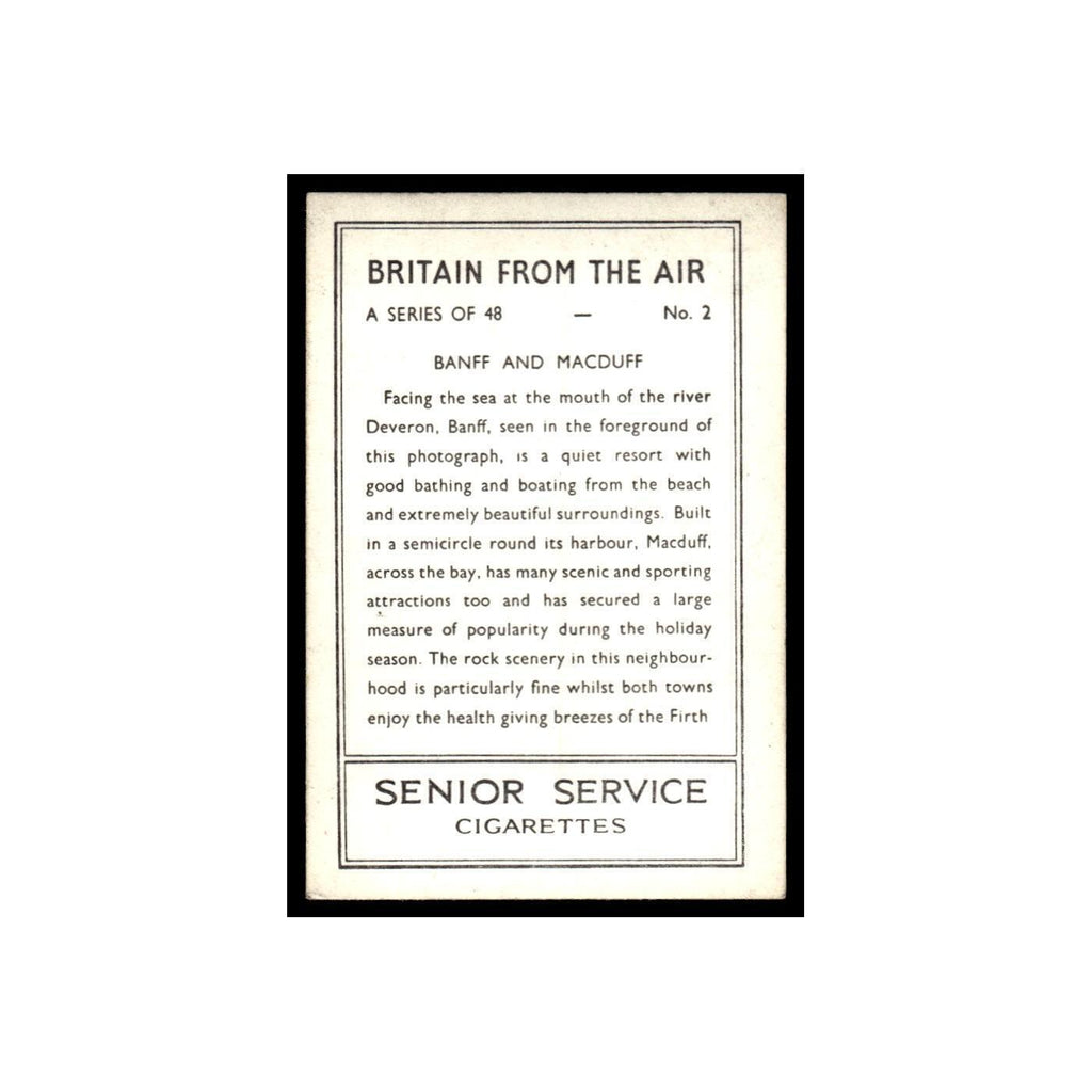 Banff and Macduff 1939 Senior Service Britain From Air #2 Tobacco Card VG