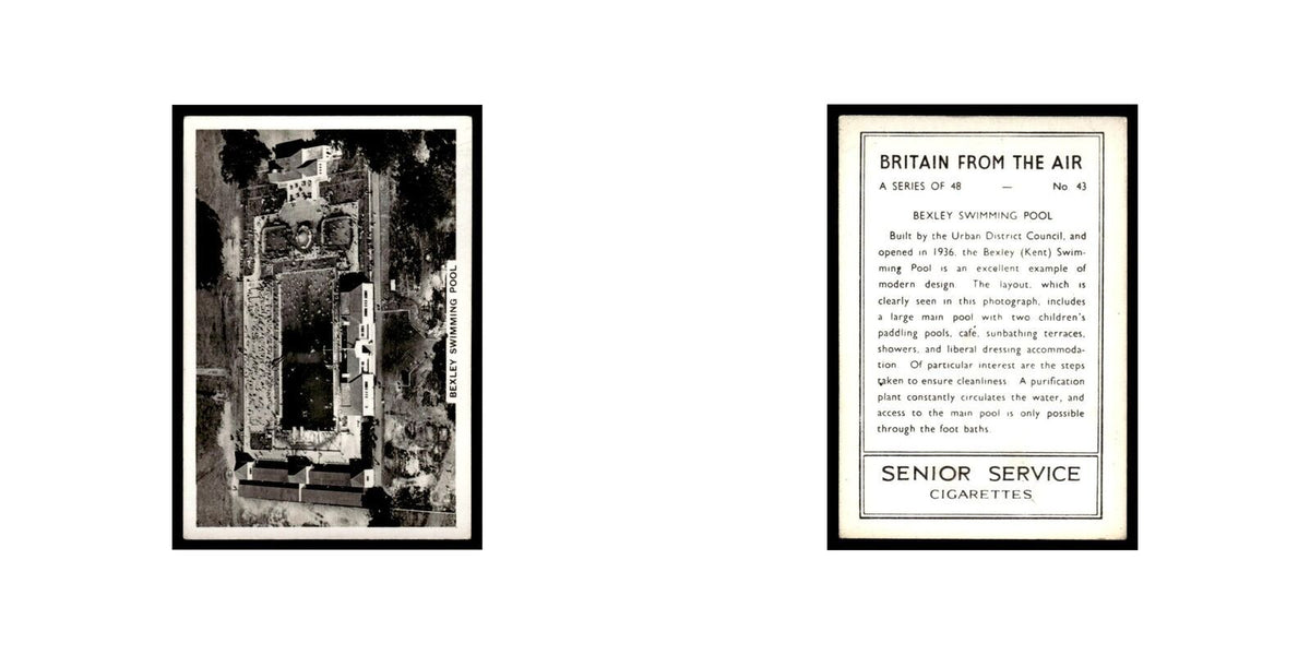 Bexley Swimming Pool 1939 Senior Service Britain From Air #43 Tobacco Card VG